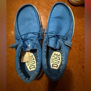 Hey Dude Vibrant Blue Canvas Shoes